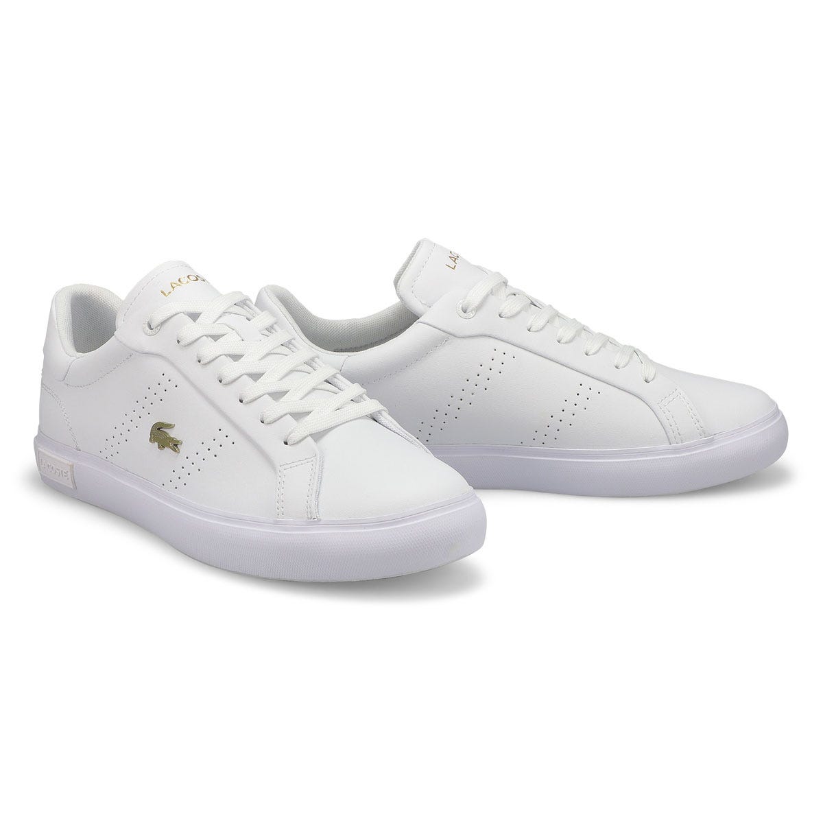 Women's Powercourt 2.0 Leather Sneaker - White/Gold