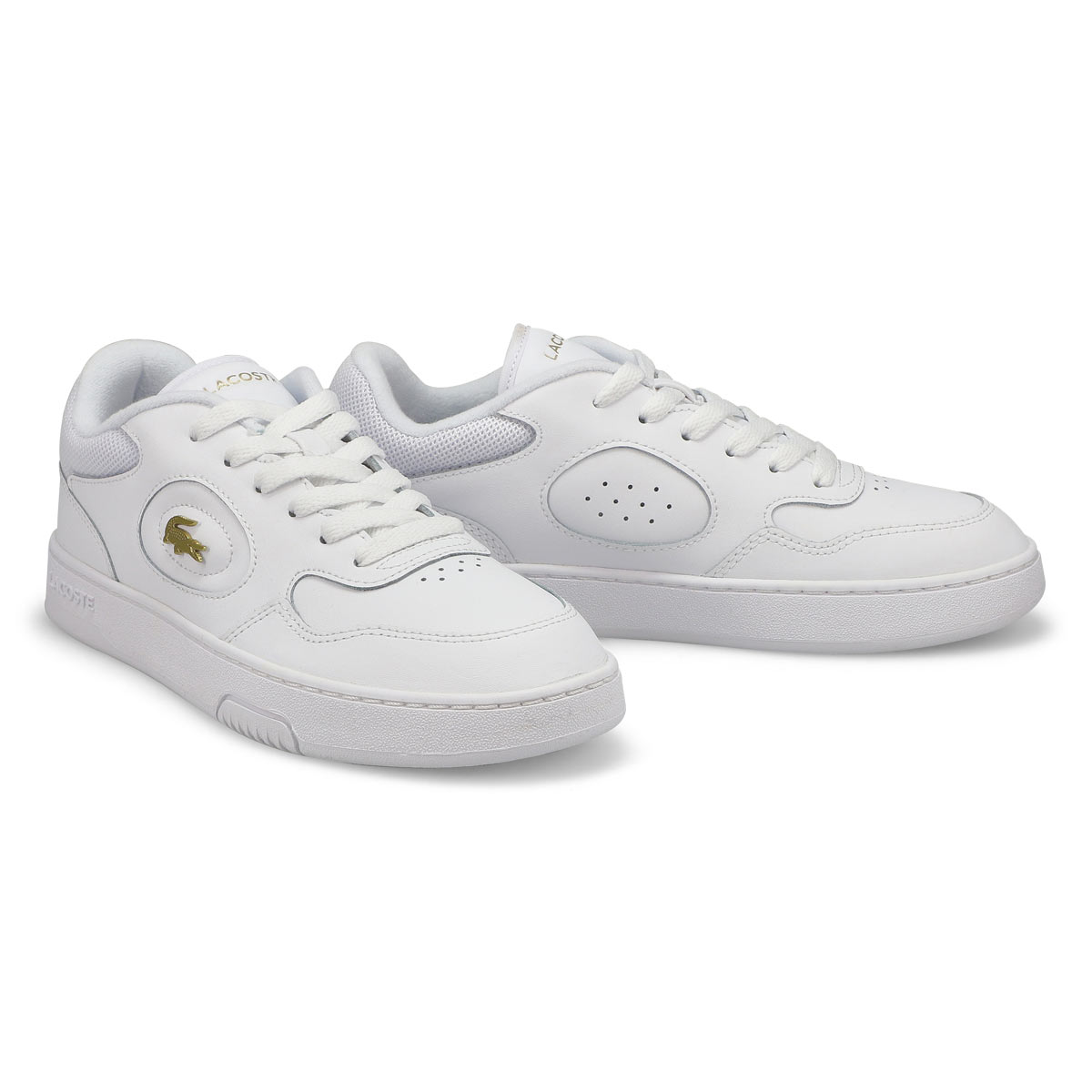 Basket de mode à lacets LINESET, blanc/or, femmes