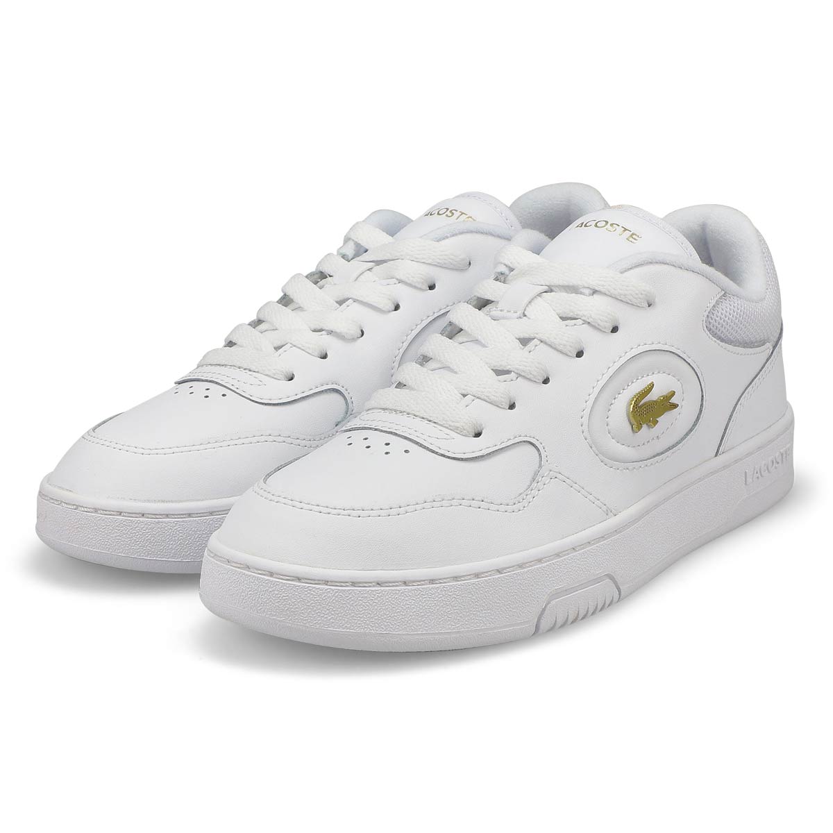 Basket de mode à lacets LINESET, blanc/or, femmes