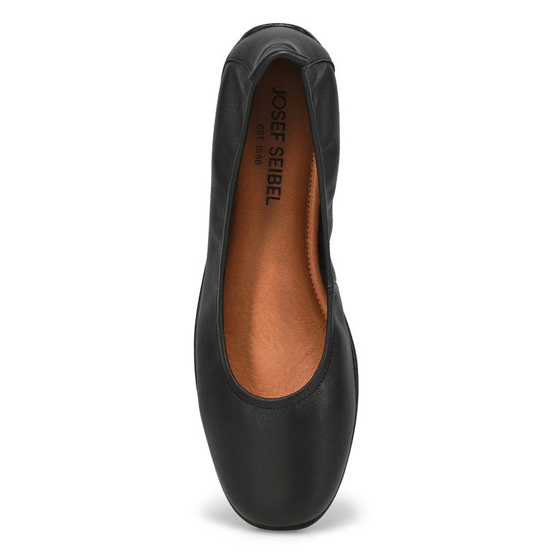 Ballerine en cuir FENJA 01, noir/noir, femmes