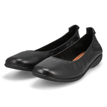 Women's Fenja 01 Leather Ballerina Flat - Black/Bl