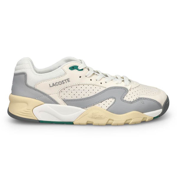 Men's Game Trainer Lace Up Fashion Sneaker - Off White/Grey