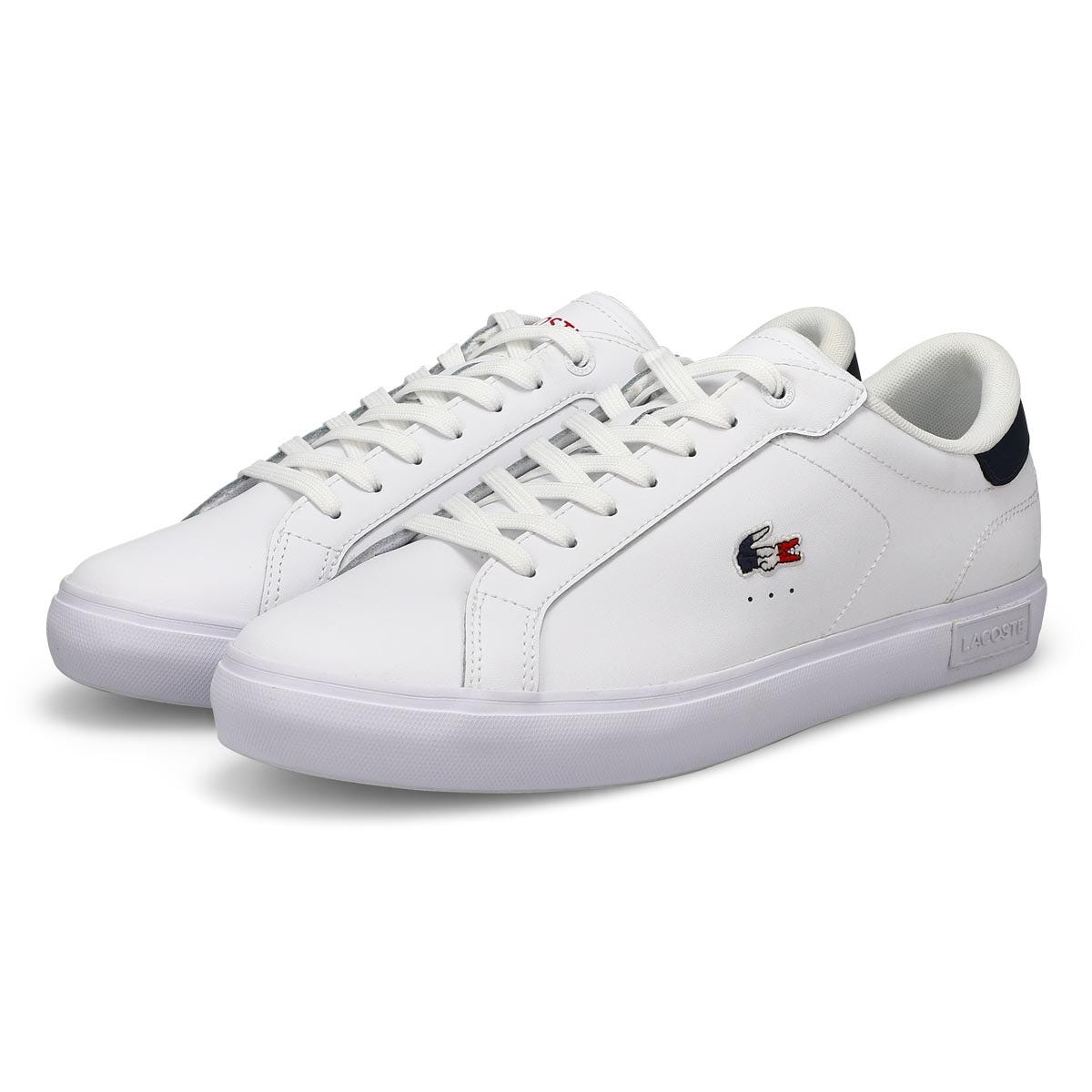 Men's Powercourt Lace Up Fashion Sneaker - White/Navy/Red