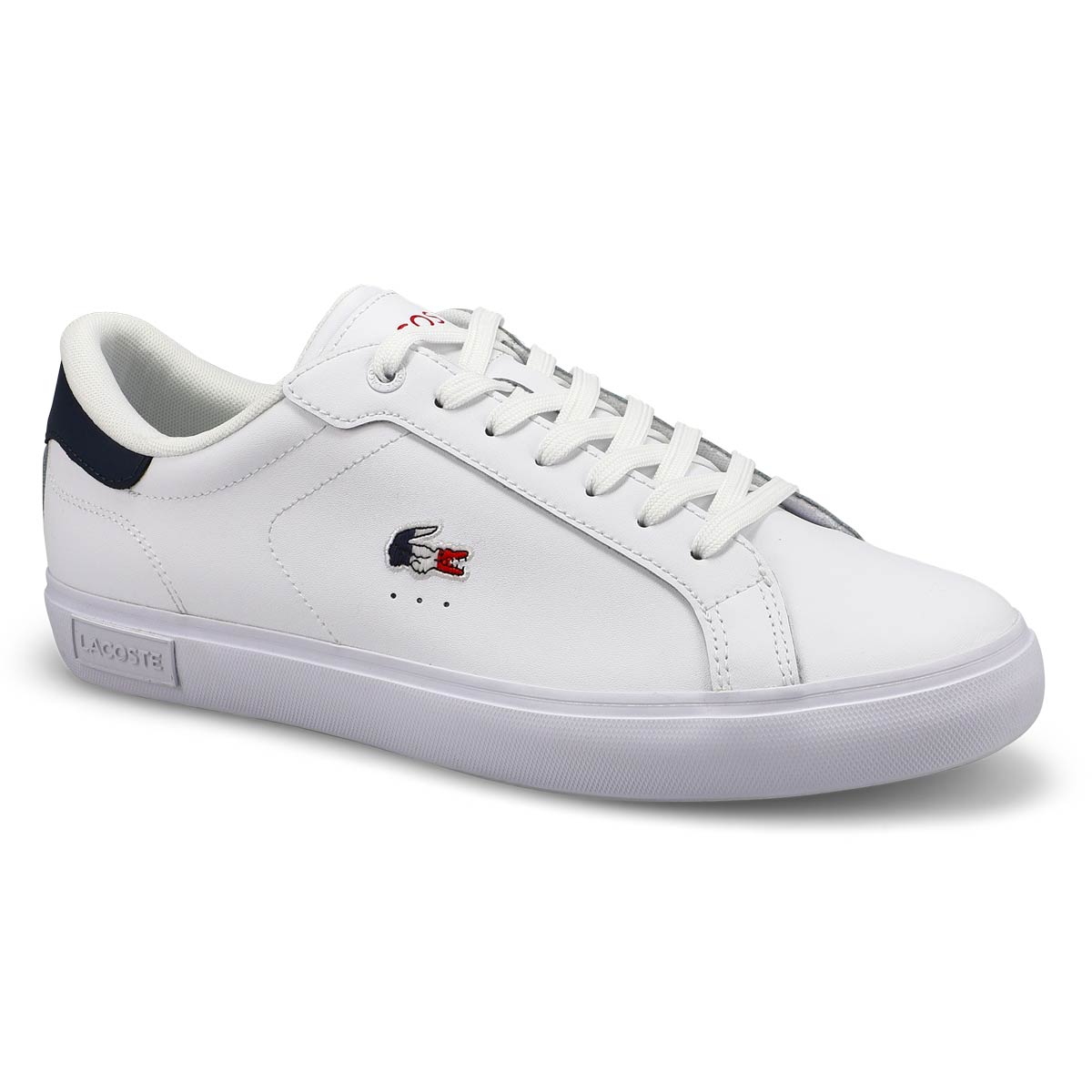 Men's Powercourt Lace Up Fashion Sneaker - White/Navy/Red
