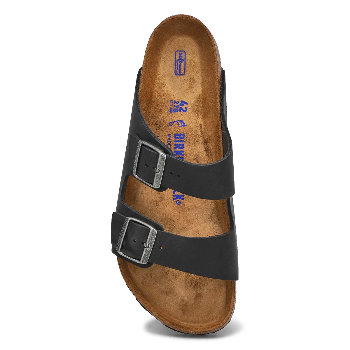 Sandale en cuir huilé ARIZONA SF, noir, femmes