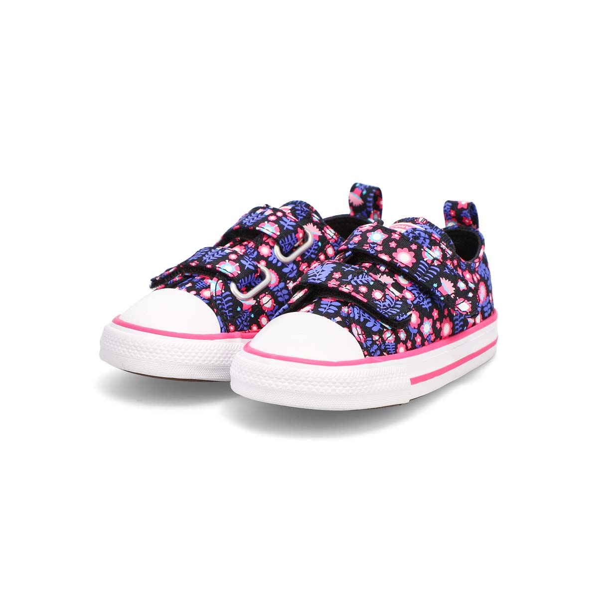Infants' Chuck Taylor All Star 2V Flower Power Sneaker - Black/Pink