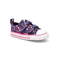 Infants' Chuck Taylor All Star 2V Flower Power Sneaker - Black/Pink
