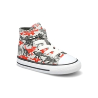 Infants' Chuck Taylor All Star 1V Prehistoric Hi Top Sneaker - Grey/Orange