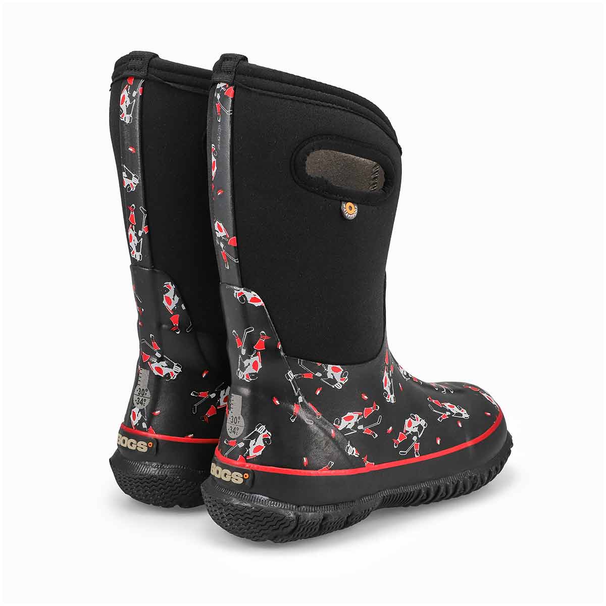 Boy's Classic Hockey Waterproof Boot - Blk Multi