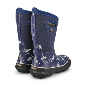 Boy's Classic Hockey Waterproof Boot - Blue Multi