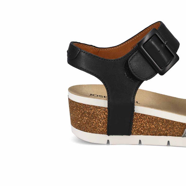 Sandale compensée en cuir QUINN 02, basalte Kombi, femmes