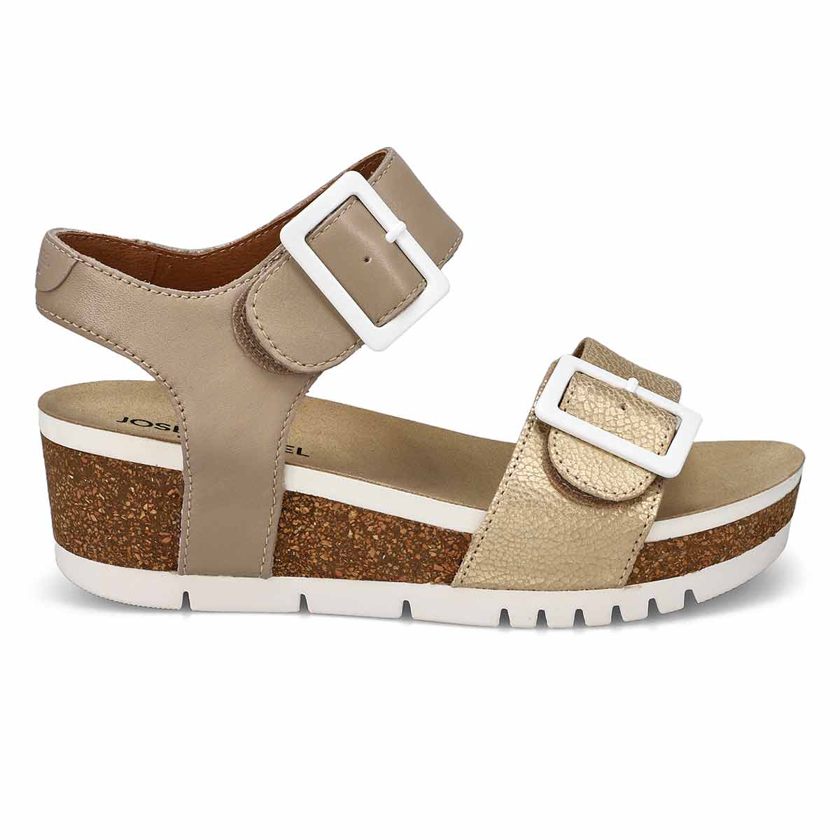Women's Quinn 02 Leather Wedge Sandal - Creme Kombi