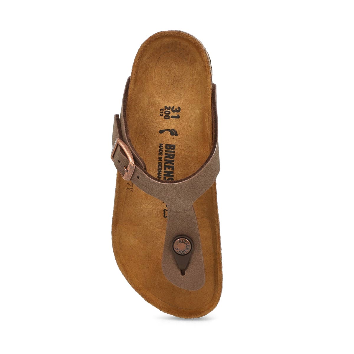 Girls' Gizeh Birko-Flor Thong Cork Narrow Sandal - Mocha