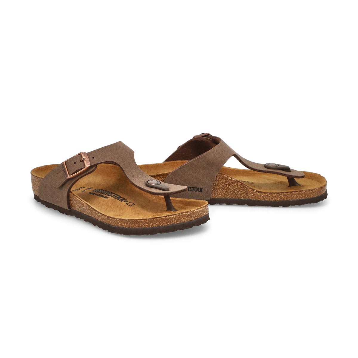 Girls' Gizeh Birko-Flor Thong Cork Narrow Sandal - Mocha