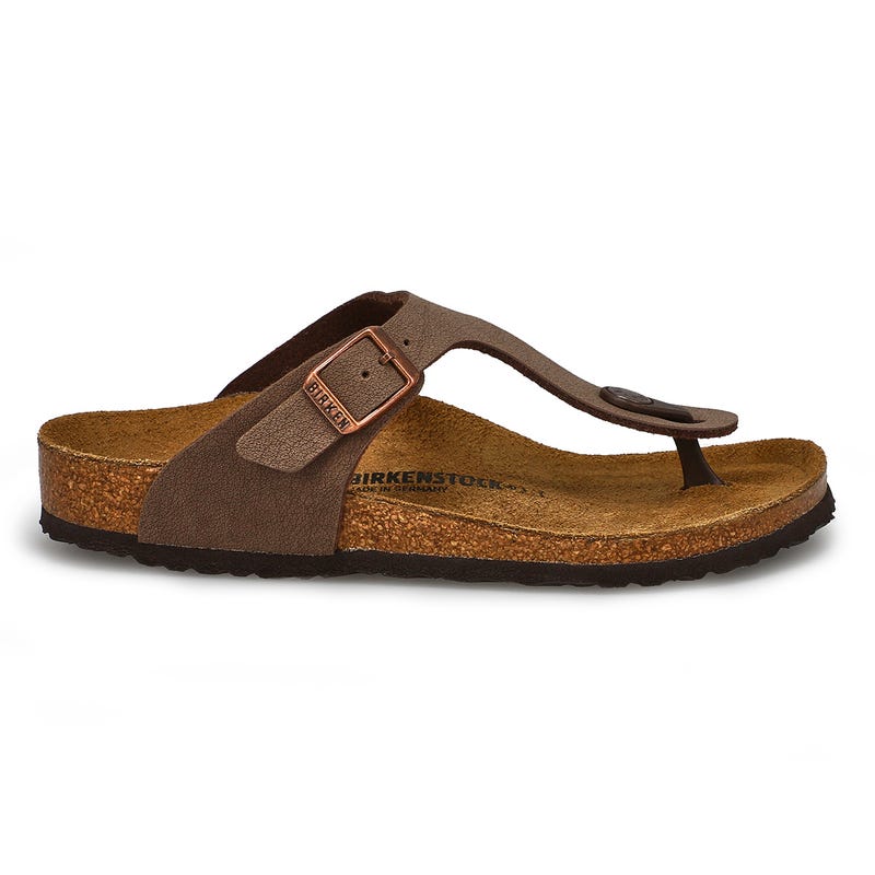 Girls' Gizeh Birko-Flor Thong Cork Narrow Sandal - Mocha