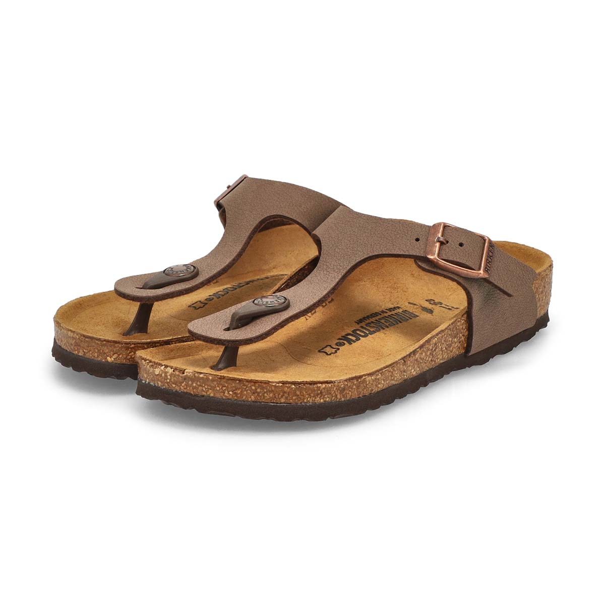 Girls' Gizeh Birko-Flor Thong Cork Narrow Sandal - Mocha