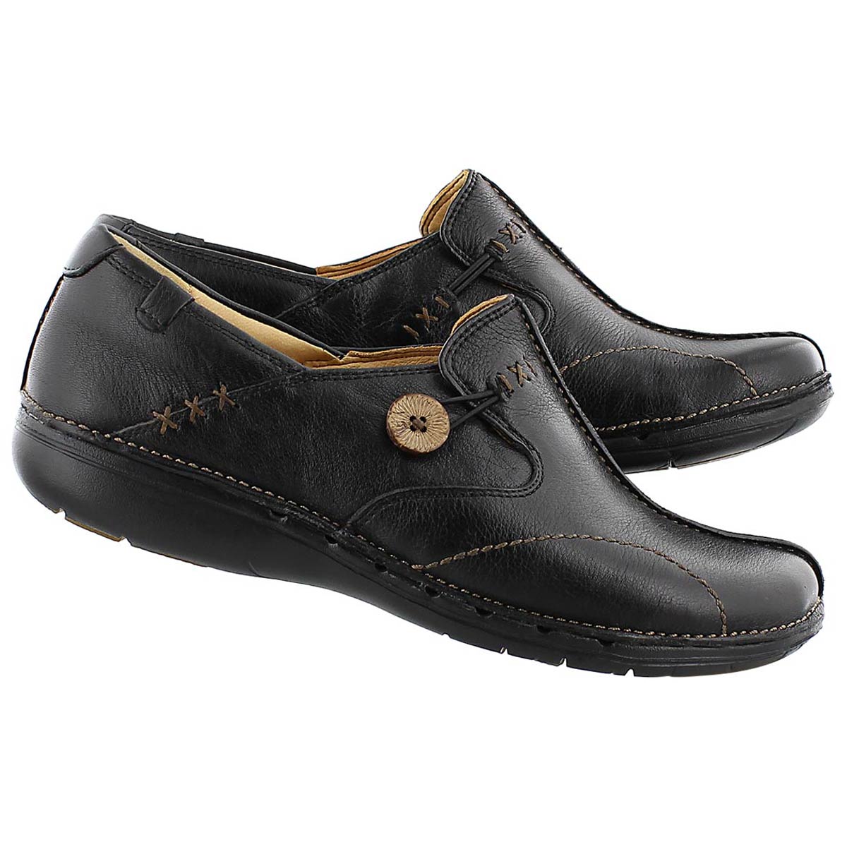 clarks un loop black shoes