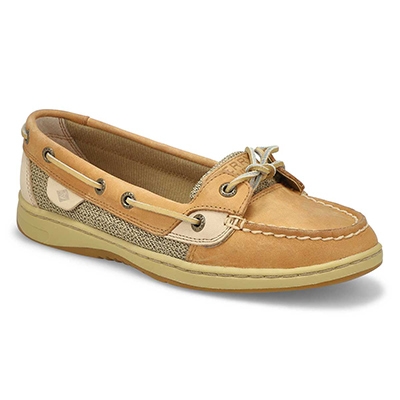 Lds Angelfish Boat Shoe - Linen/Oat