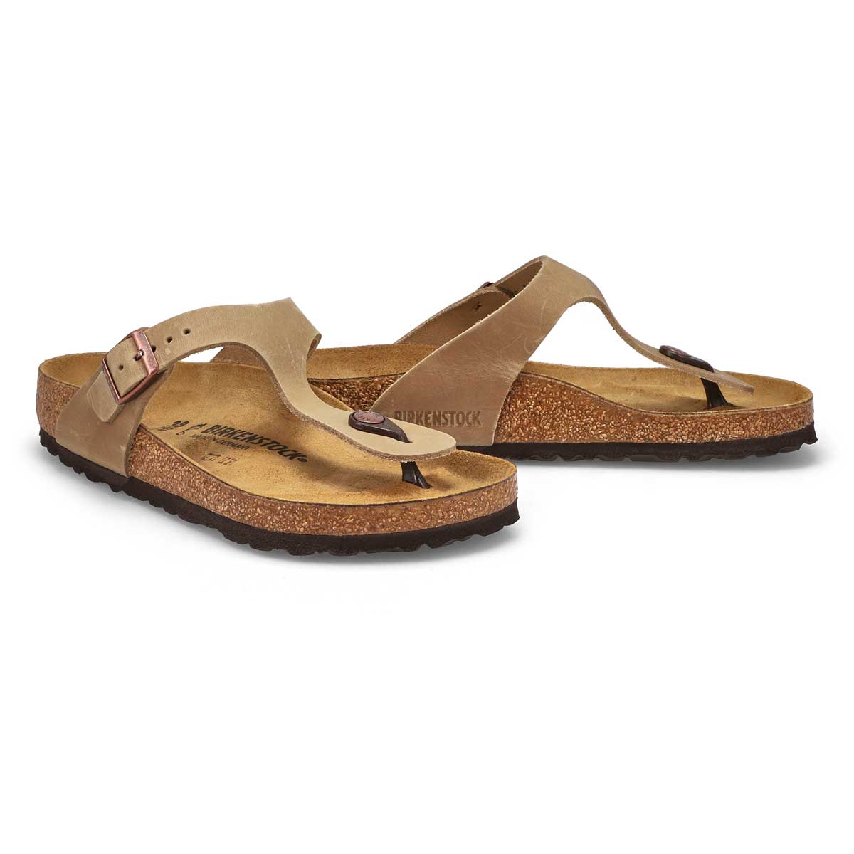 Women's Gizeh Oiled Leather Thong Sandal - Tobacco