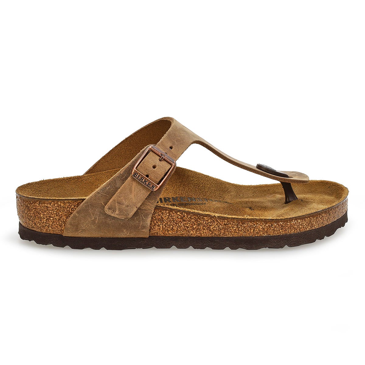 Women's Gizeh Oiled Leather Thong Sandal - Tobacco