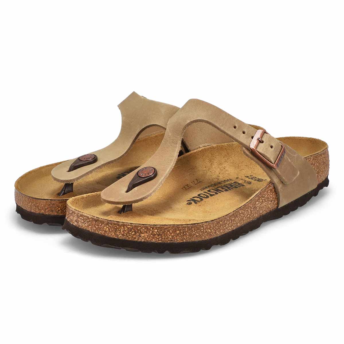 Women's Gizeh Oiled Leather Thong Sandal - Tobacco