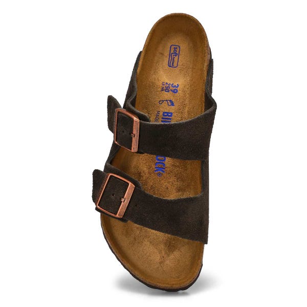 Sandale à 2 brides à lit de pied souple ARIZONA SF, moka, femmes