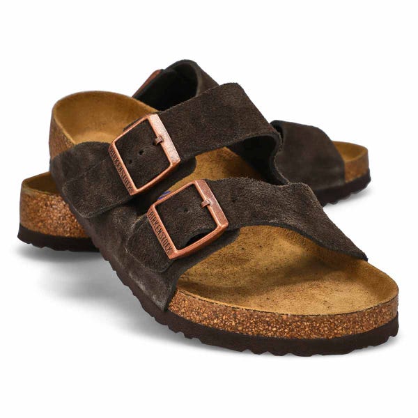 Sandale à 2 brides à lit de pied souple ARIZONA SF, moka, femmes