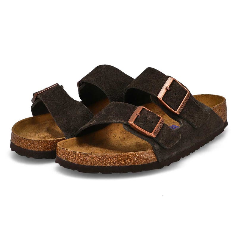 Sandale à 2 brides à lit de pied souple ARIZONA SF, moka, femmes