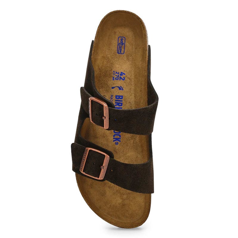 Men's Arizona Soft Cork Footbed 2-Strap Narrow Sandal - Mocha
