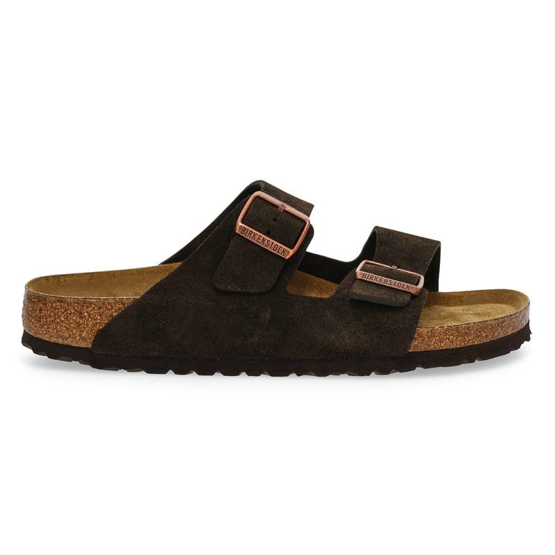 Men's Arizona Soft Cork Footbed 2-Strap Narrow Sandal - Mocha