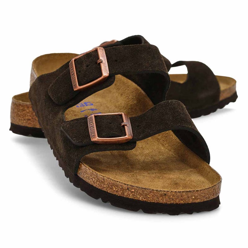 Men's Arizona Soft Cork Footbed 2-Strap Narrow Sandal - Mocha
