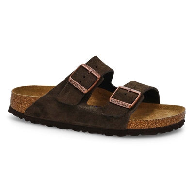 Lds Arizona Soft Cork Footbed 2 Strap Narrow Sandal- Mocha