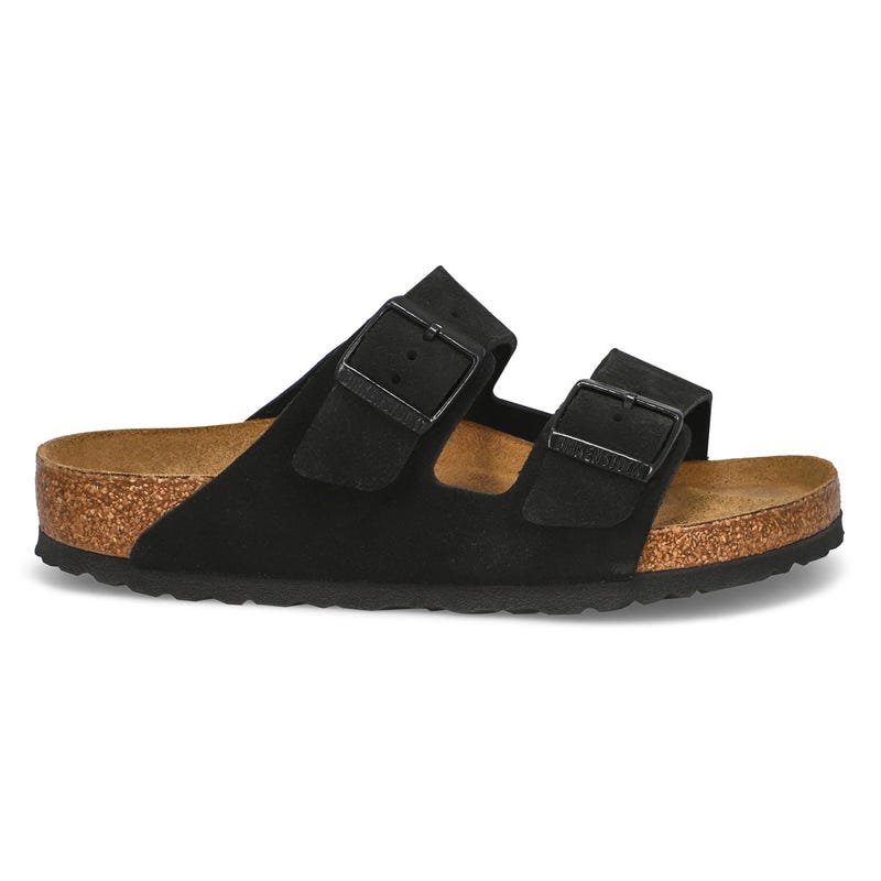 Sandale à 2 brides à lit de pied souple ARIZONA SF, noir, femmes