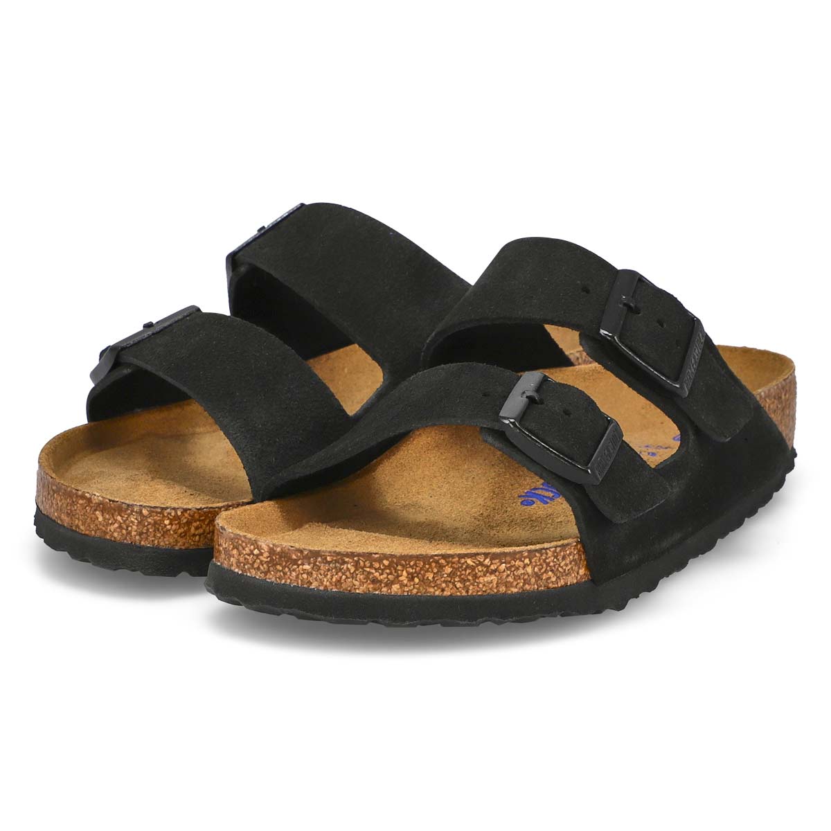 Sandale à 2 brides à lit de pied souple ARIZONA SF, noir, femmes