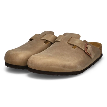 Men's Boston Oiled Leather Casual Clog - Tobacco
