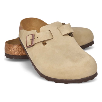 Women's  Boston Oiled Leather Casual Clog - Tobacc