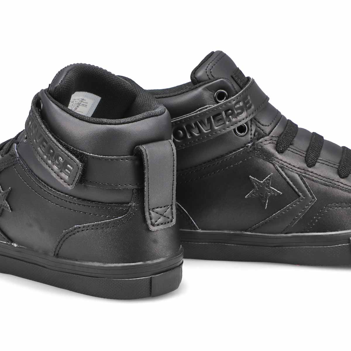 Boys' Chuck Taylor All Star Pro Blaze Strap Leather Sneaker - Black/Black
