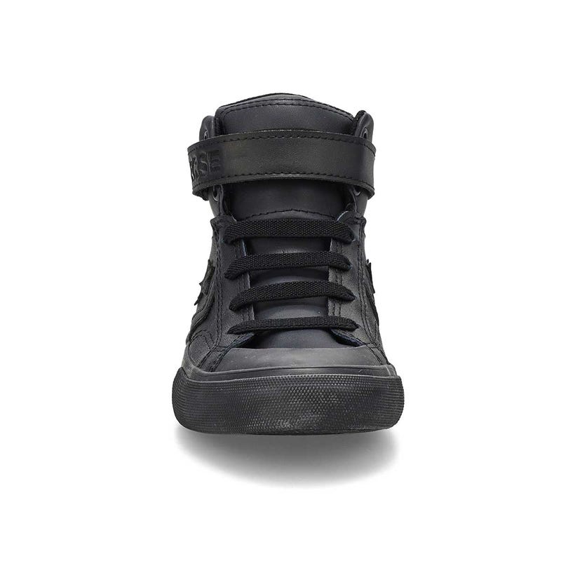 Boys'  Chuck Taylor All Star Pro Blaze Strap Leather Sneaker - Black/Black/Black