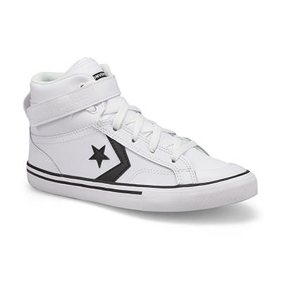 Bys Chuck Taylor All Star Pro Blaze Strap Leather Sneaker - White/Black
