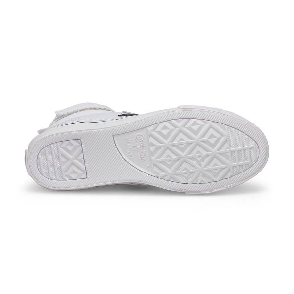 Boy's Chuck Taylor All Star Pro Blaze Strap Leather Sneaker - White/Black