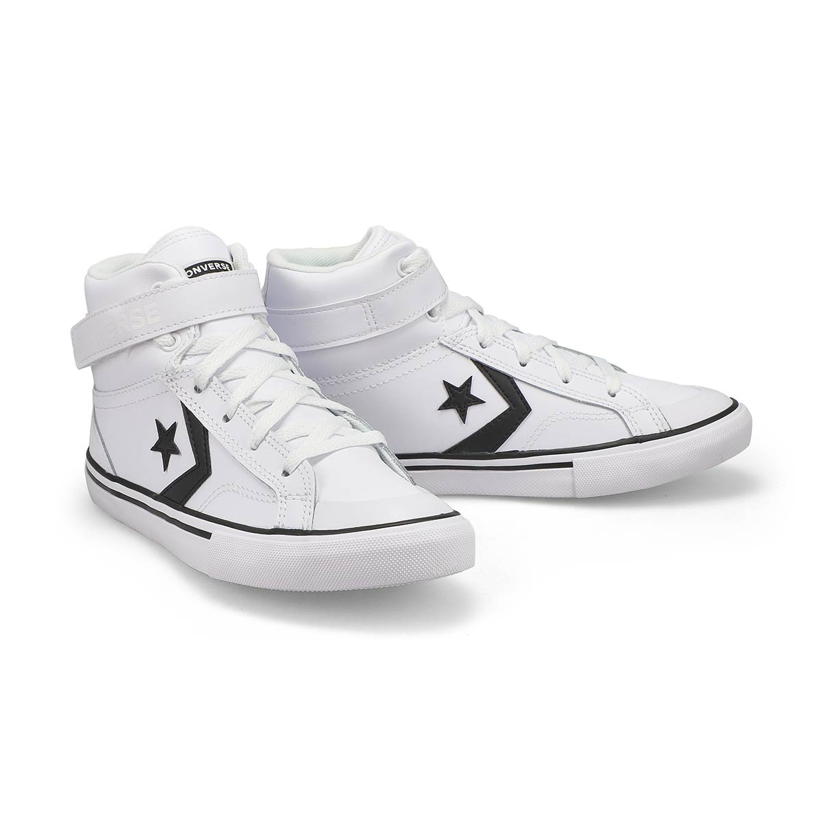 Baskets en cuir CHUCK TAYLOR ALL STAR PRO BLAZE STRAP LEATHER, blanc/noir, garçons