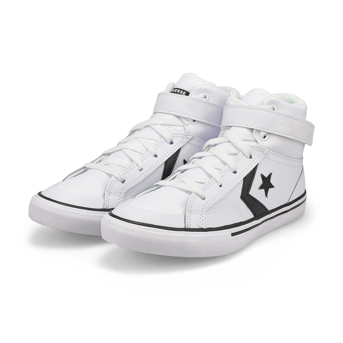 Baskets en cuir CHUCK TAYLOR ALL STAR PRO BLAZE STRAP LEATHER, blanc/noir, garçons