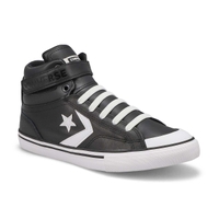 Baskets en cuir CHUCK TAYLOR ALL STAR PRO BLAZE STRAP LEATHER, noir/blanc, garçons