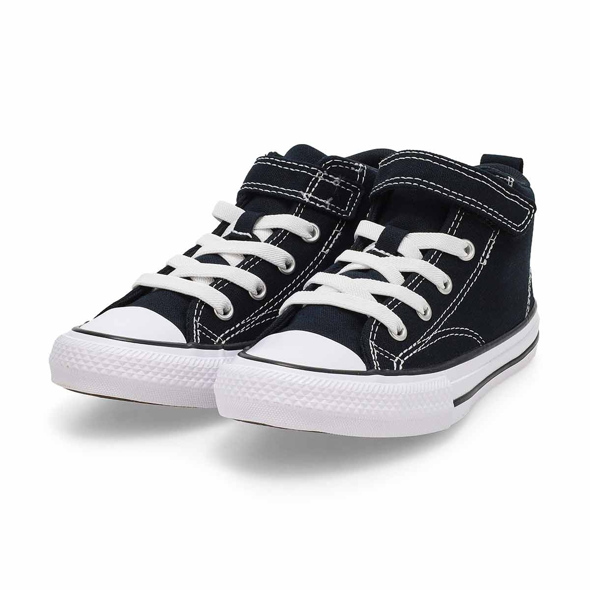 Kids'  Chuck Taylor All Star Malden Street Mid Sneaker - Black/Black/White