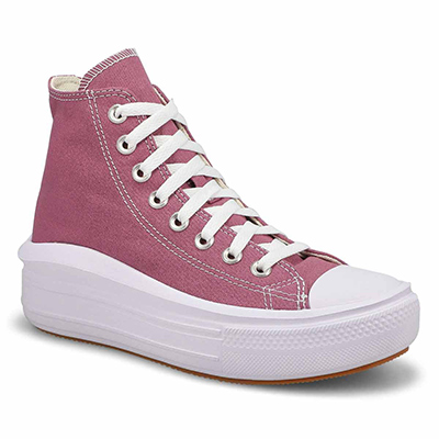 Lds Chuck Taylor All Star Move Hi Top Platform Sneaker - Dahlia