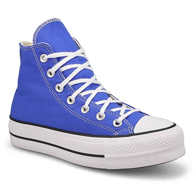 Lds Chuck Taylor All Star Lift Hi Top Platform Sneaker - Blue/White/Black