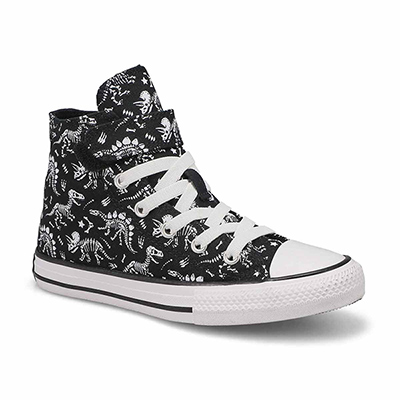 Bys Chuck Taylor All Star 1V Dinos Hi Top Sneaker - Black/White
