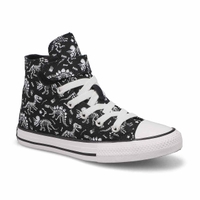 Boys' Chuck Taylor All Star 1V Dinos Hi Top Sneaker - Black/White