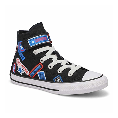 Basket haute Chuck Taylor All Star 1V Sticker Stash, noir/rêve fiévreux/bleu, garçons