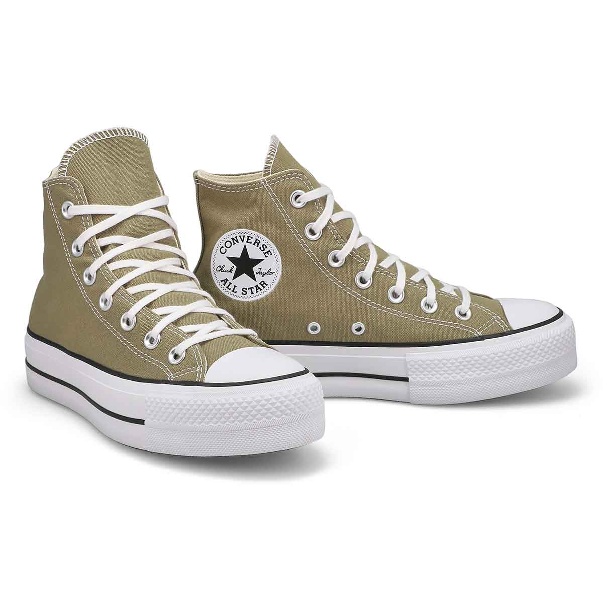 Women's Chuck Taylor All Star Canvas Lift Hi Top Platform Sneaker - Mossy Sloth/White/Black